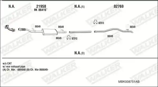 WALKER MBK008751AB