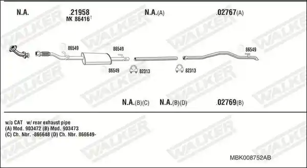 WALKER MBK008752AB