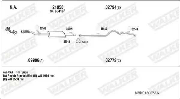 WALKER MBK015007AA
