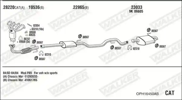 WALKER OPH16450AB