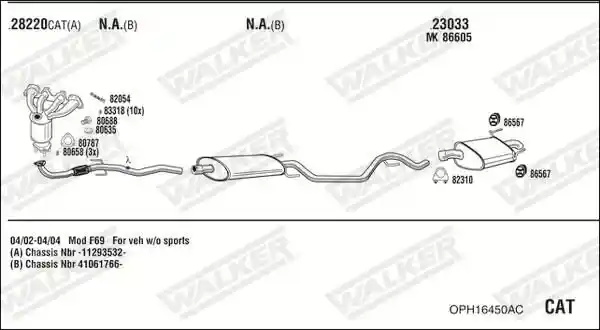 WALKER OPH16450AC
