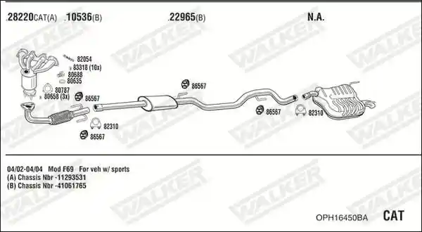WALKER OPH16450BA