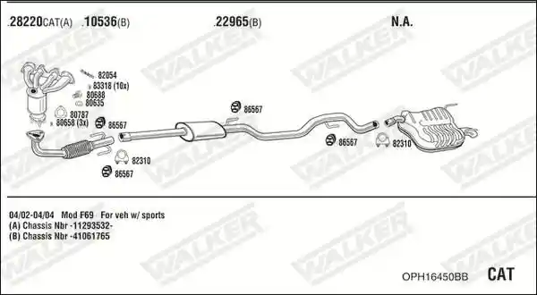 WALKER OPH16450BB