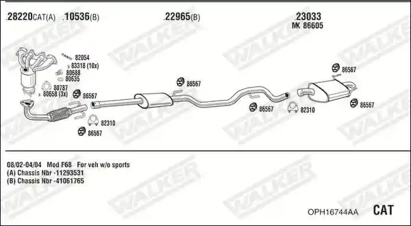 WALKER OPH16744AA