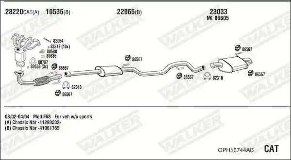 WALKER OPH16744AB