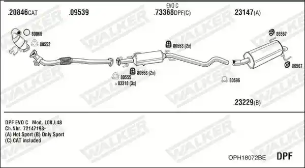 WALKER OPH18072BE