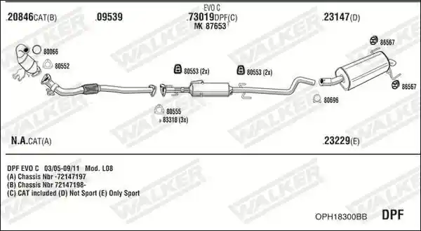 WALKER OPH18300BB