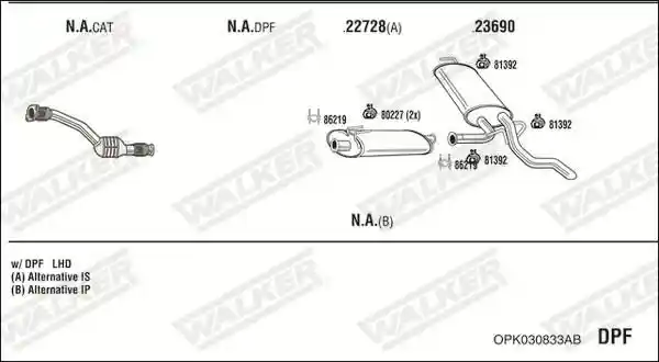WALKER OPK030833AB