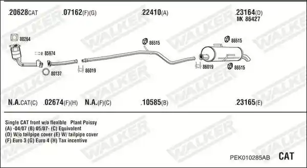 WALKER PEK010285AB