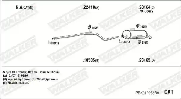 WALKER PEK010285BA