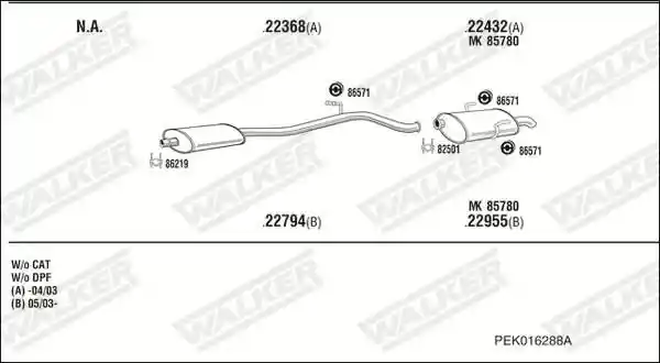WALKER PEK016288A