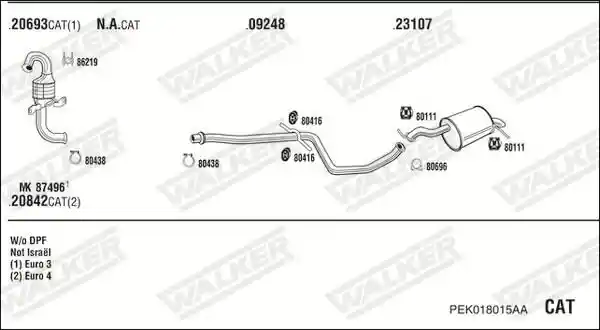 WALKER PEK018015AA