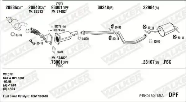 WALKER PEK018016BA
