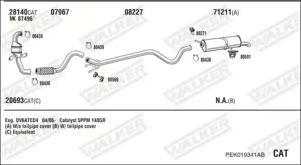 WALKER PEK019341AB