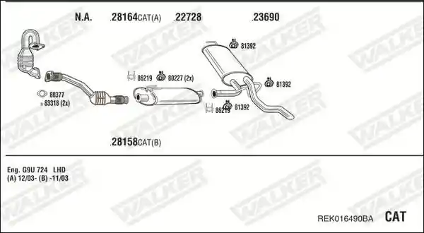 WALKER REK016490BA