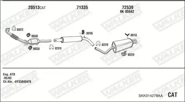 WALKER SKK014278AA WALKER SKK014278AA