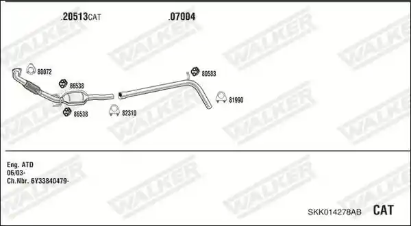 WALKER SKK014278AB WALKER SKK014278AB