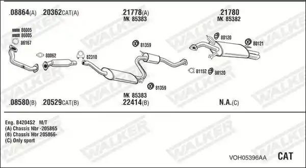 WALKER VOH05396AA