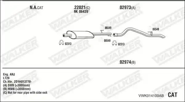 WALKER VWK014100AB