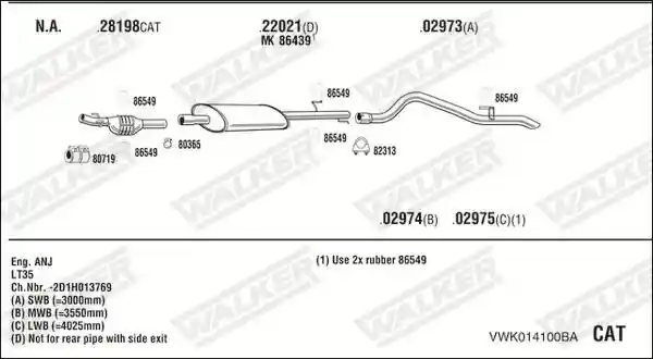 WALKER VWK014100BA