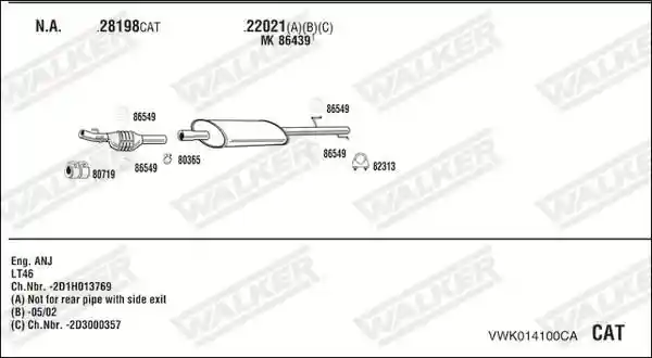 WALKER VWK014100CA