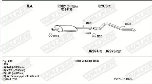WALKER VWK014100E
