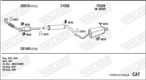 WALKER VWK016105AA