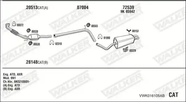 WALKER VWK016105AB