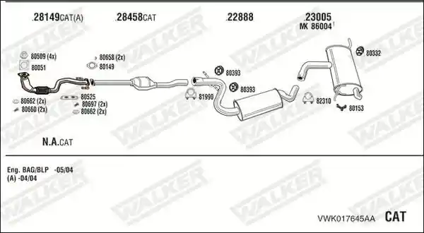 WALKER VWK017645AA