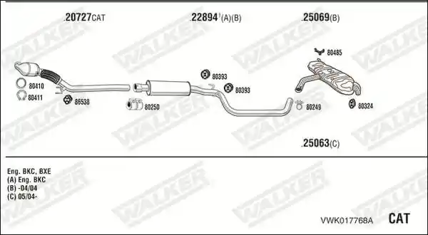 WALKER VWK017768A WALKER VWK017768A