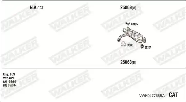 WALKER VWK017768BA WALKER VWK017768BA