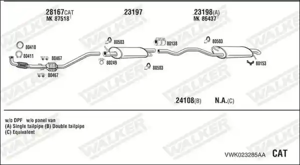 WALKER VWK023285AA